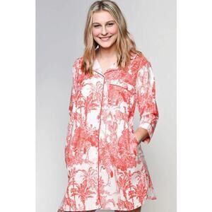 Sevya Handmade Ami 100% Cotton Red & White Nightshirt Size Small/Medium